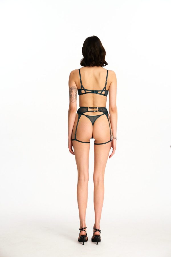 Double – zelená podprsenka z jemné síťoviny