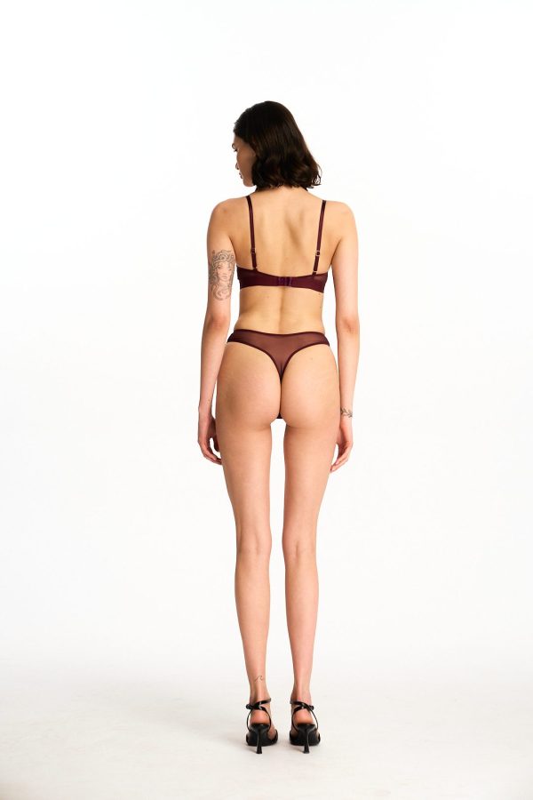 Burgundy Harmony –  Vínová braletka z jemné síťoviny