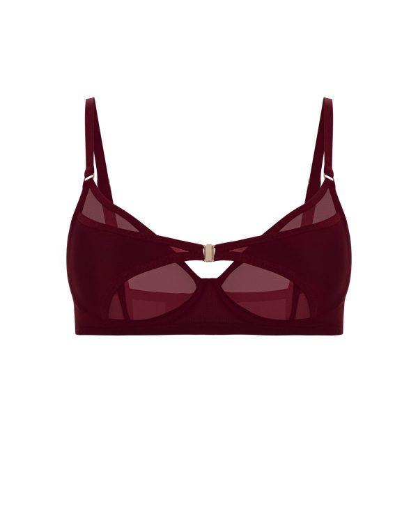 Deux Burgundy Bra
